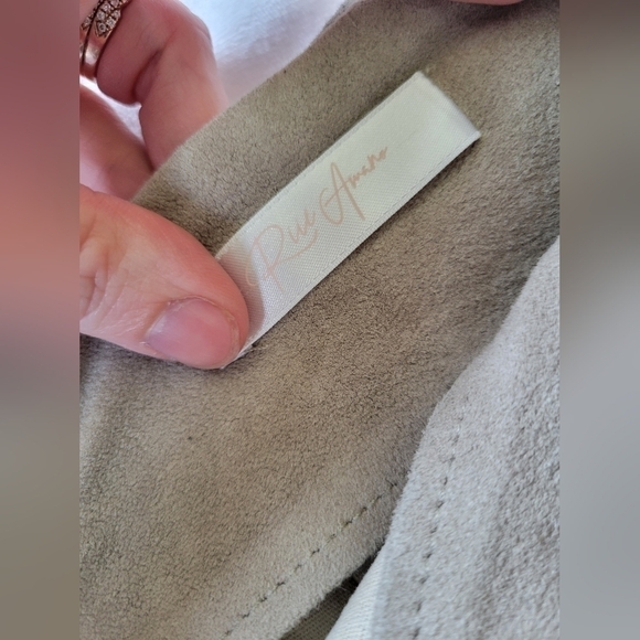 Rue Amano khaki/tan suede faux wrap mini skirt XS - Picture 6 of 11